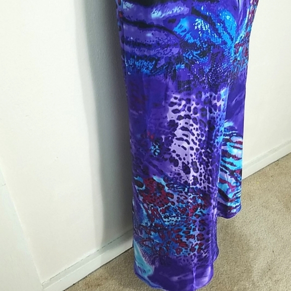 Formal Maxi Dress Gown Halter Top leopard print mermaid  Blondie Nites Purple - Picture 7 of 13